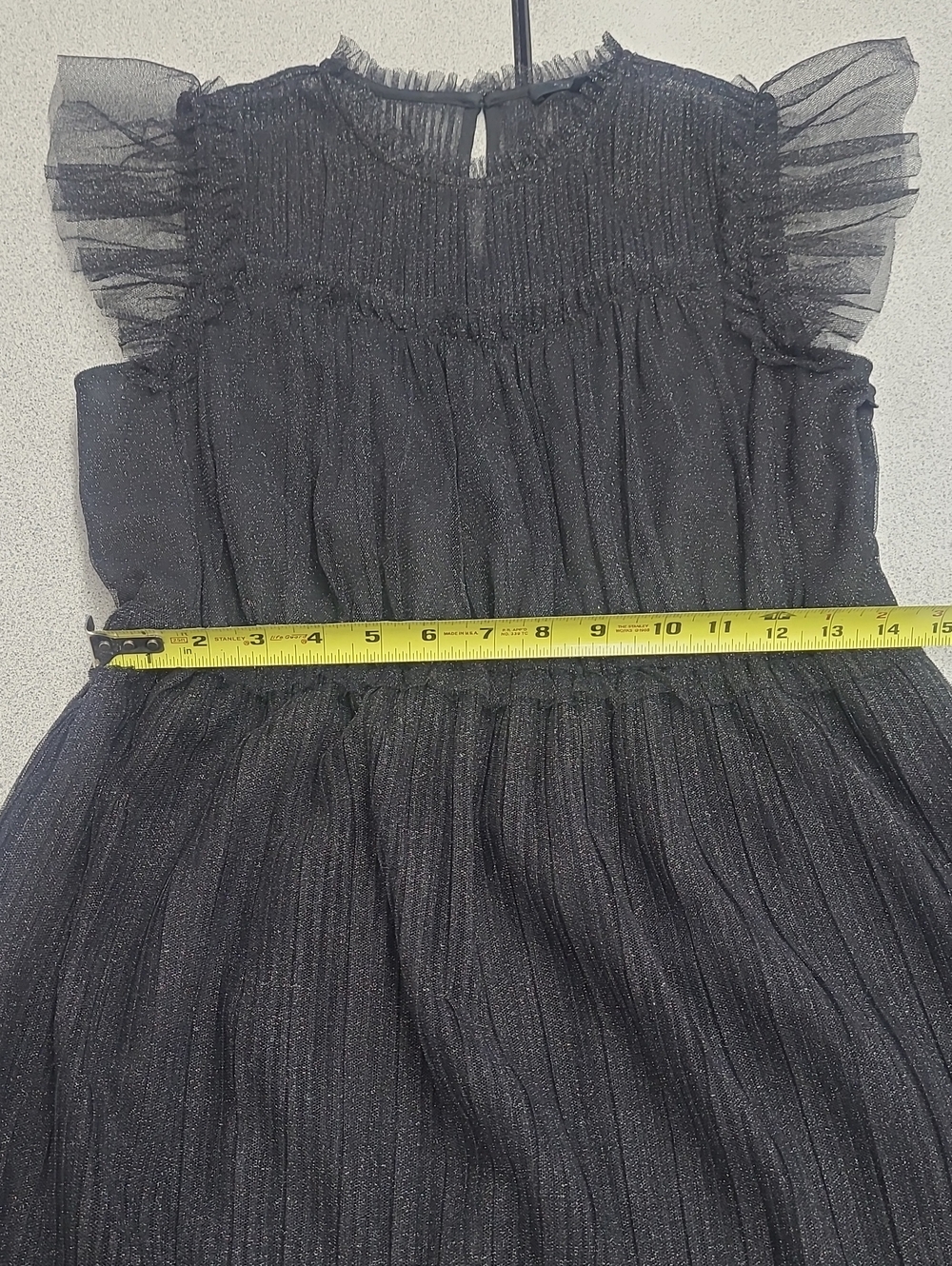AllSaints Black Sparkle Tiered Tulle Dress Size 8 - Picture 7 of 13